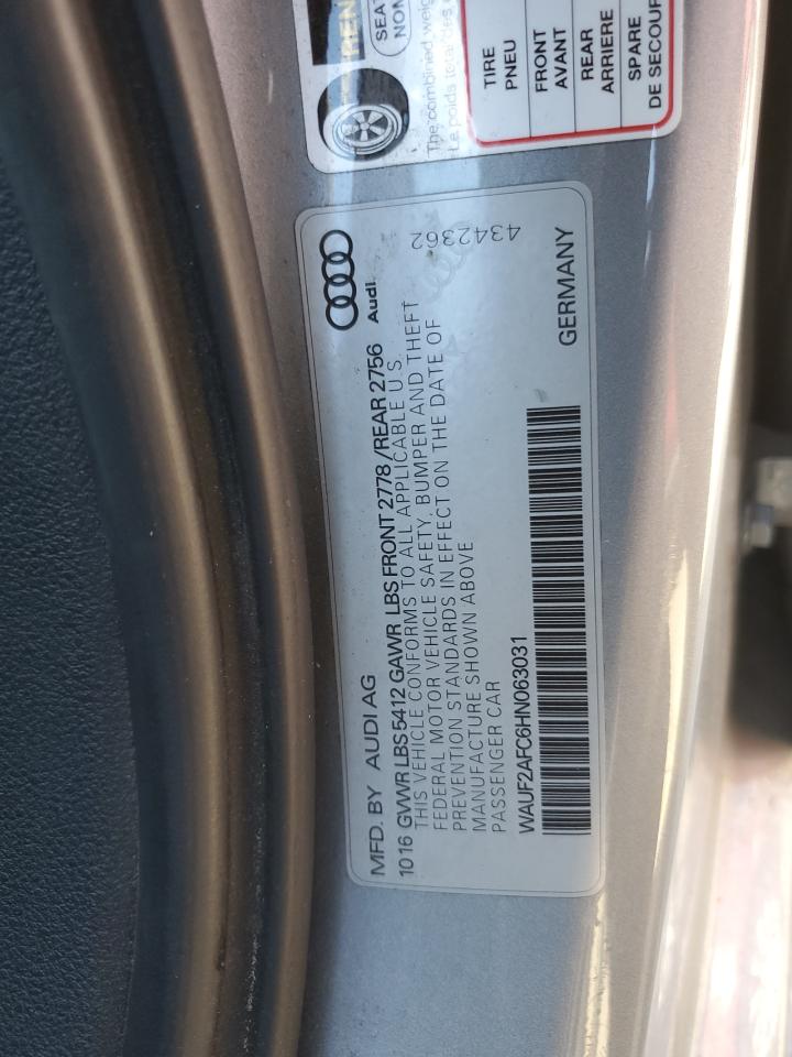 2017 Audi A6 Premium Plus VIN: WAUF2AFC6HN063031 Lot: 48296475