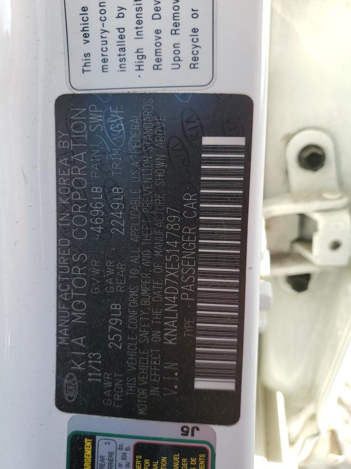 2014 Kia Cadenza Premium VIN: KNALN4D7XE5147897 Lot: 50013995