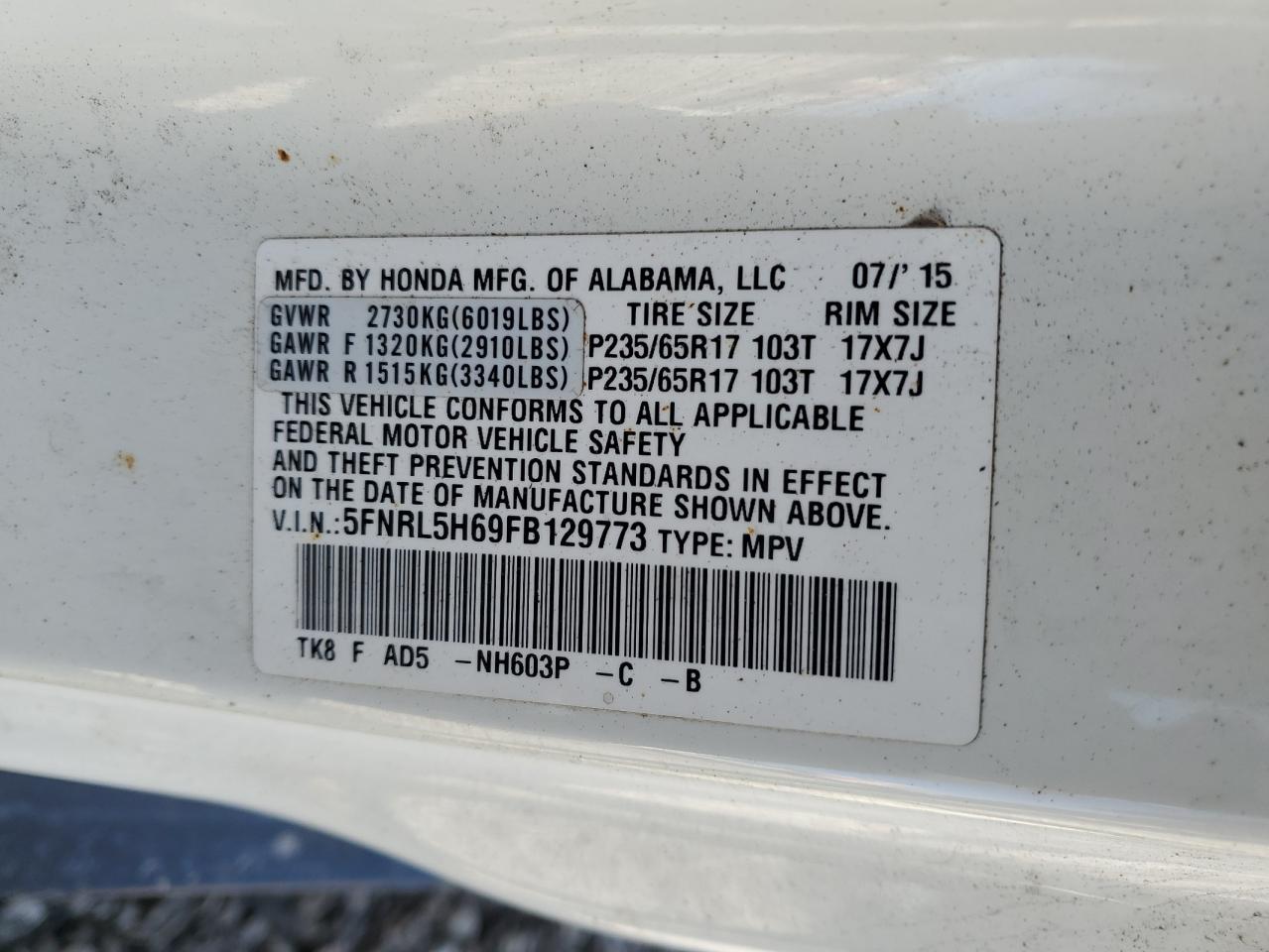 2015 Honda Odyssey - Image 13