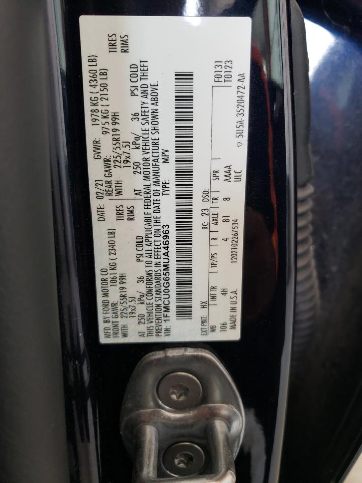 2021 Ford Escape Se VIN: 1FMCU0G65MUA46963 Lot: 49690175