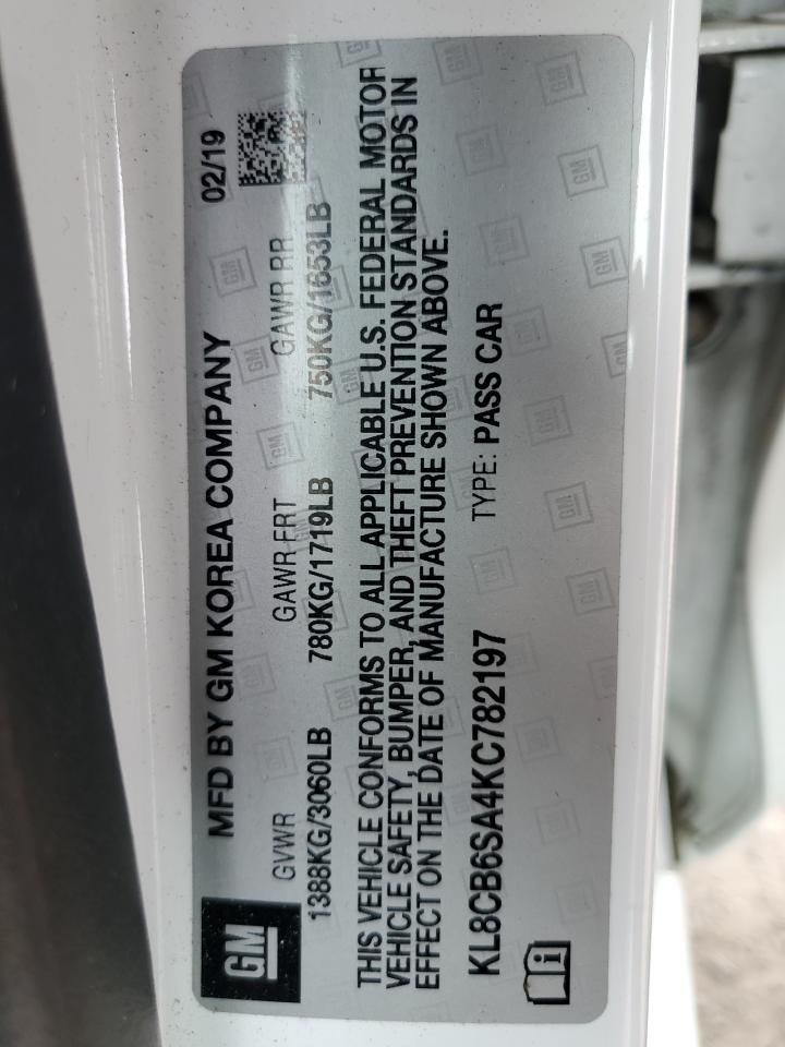 2019 Chevrolet Spark Ls VIN: KL8CB6SA4KC782197 Lot: 50335475