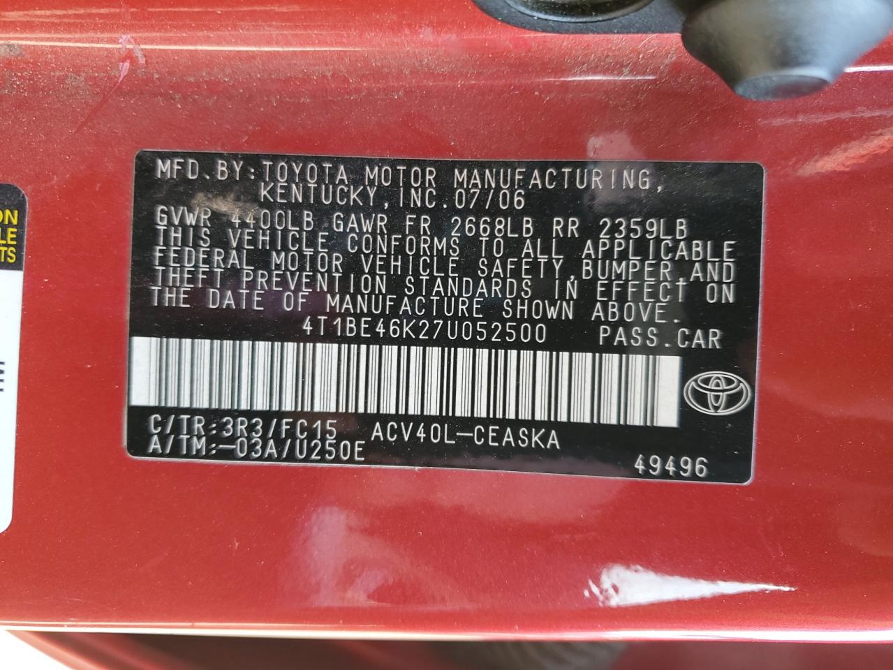 2007 Toyota Camry - Image 12