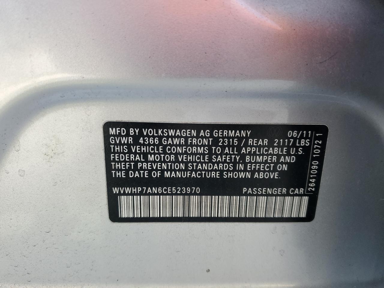2012 Volkswagen Passat CC - Image 12