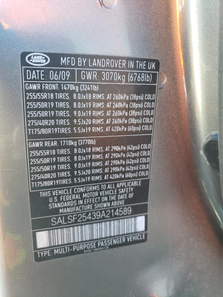 2009 Land Rover Range Rover Sport Hse VIN: SALSF25439A214589 Lot: 50651865