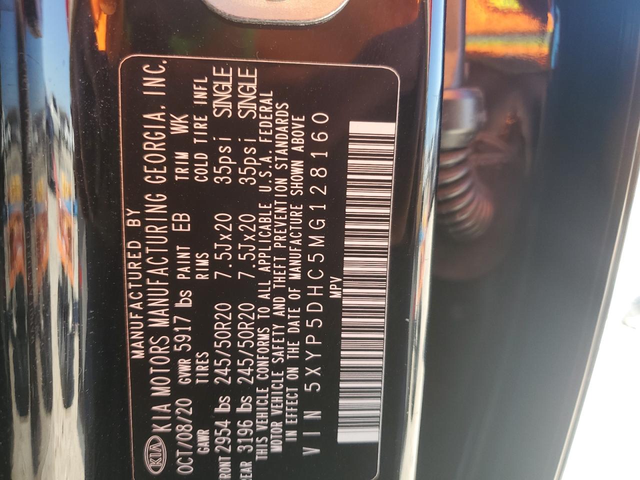 2021 Kia Telluride Sx VIN: 5XYP5DHC5MG128160 Lot: 50421205