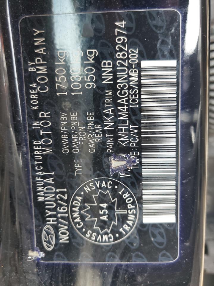 2022 Hyundai Elantra Sel VIN: KMHLM4AG3NU282974 Lot: 48085905