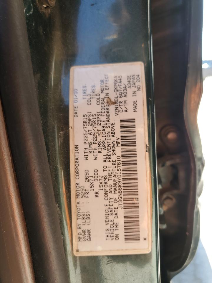 2000 Toyota 4Runner Sr5 VIN: JT3GN86R3Y0157610 Lot: 50587225