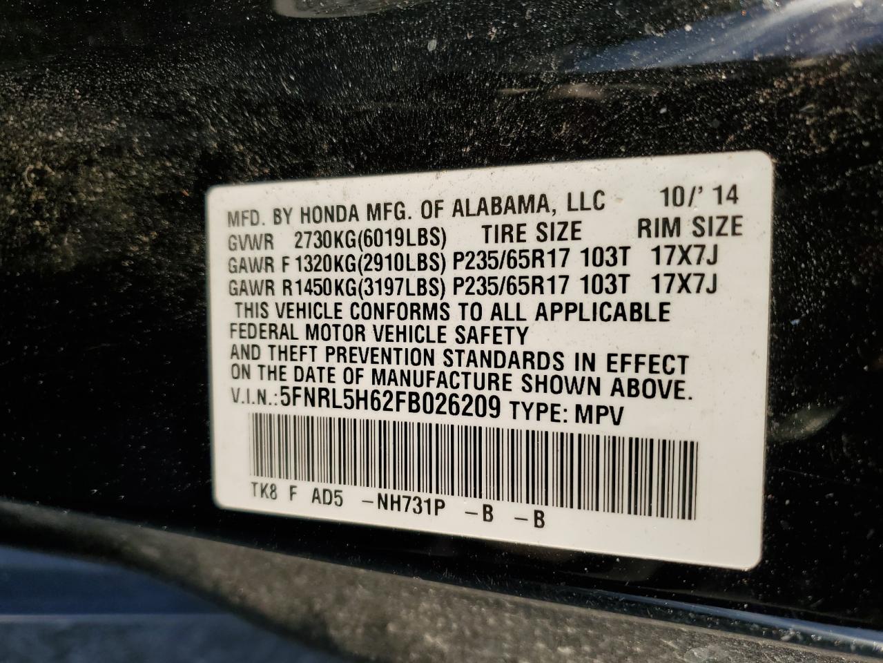 2015 Honda Odyssey - Image 13