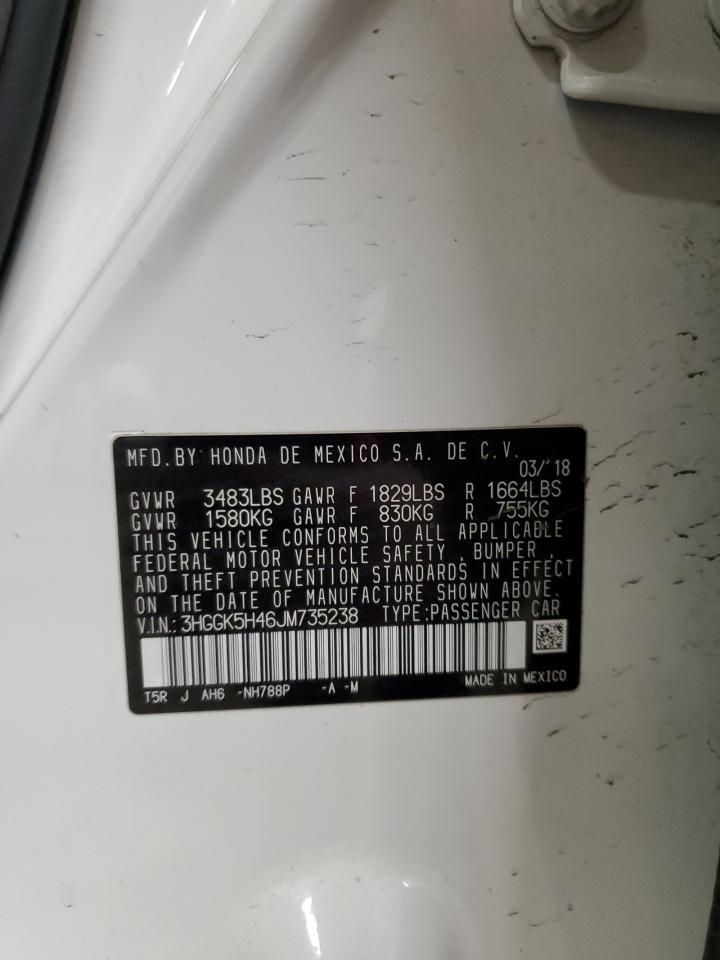 2018 Honda Fit Lx VIN: 3HGGK5H46JM735238 Lot: 50873985