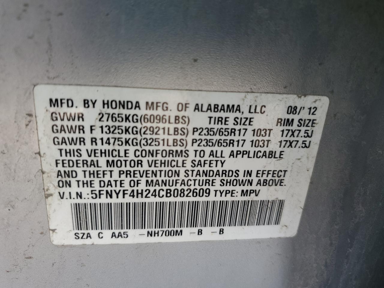 2012 Honda Pilot - Image 15