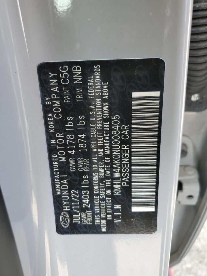 2022 Hyundai Elantra N VIN: KMHLW4AK0NU008405 Lot: 51116305