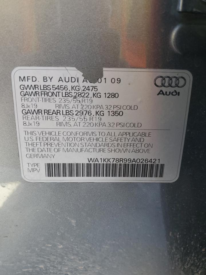 2009 Audi Q5 3.2 VIN: WA1KK78R99A026421 Lot: 49311825