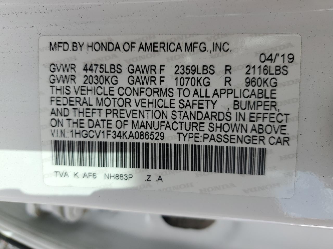 2019 Honda Accord - Image 12