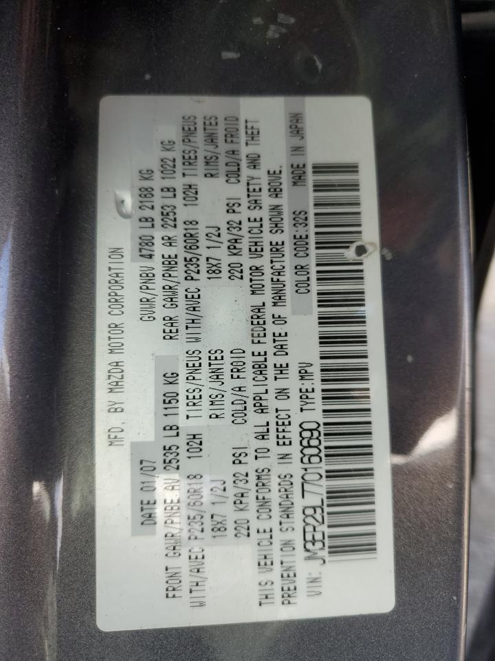 2007 Mazda Cx-7 VIN: JM3ER29L770160690 Lot: 51178445