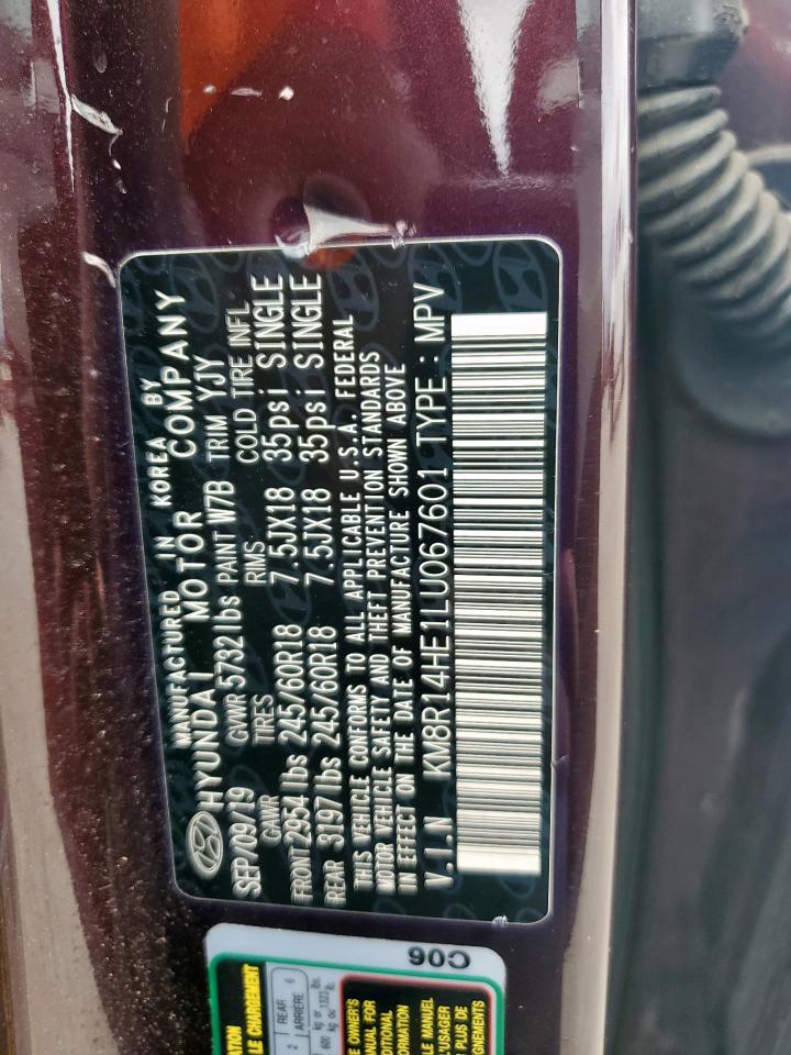 2020 Hyundai Palisade Se VIN: KM8R14HE1LU067601 Lot: 49765165