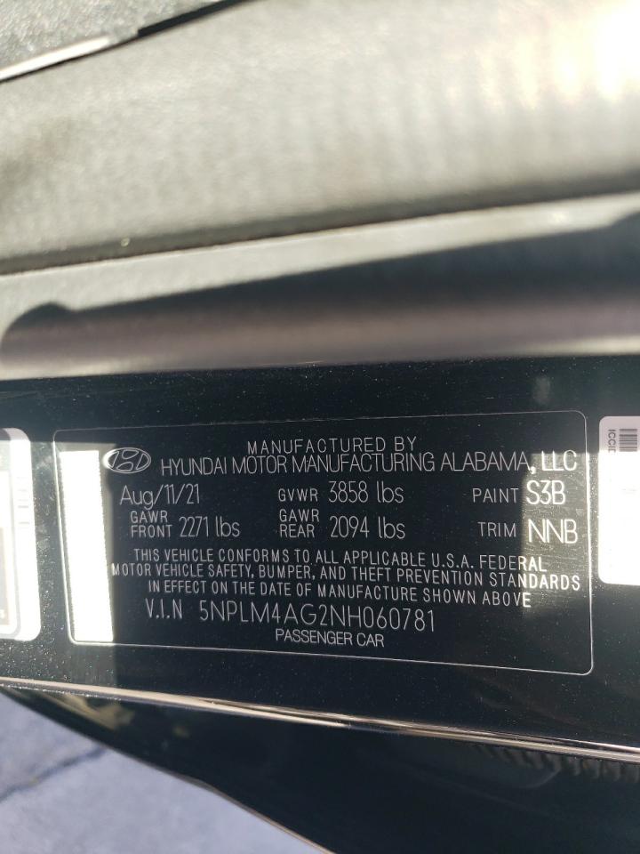 2022 Hyundai Elantra Sel VIN: 5NPLM4AG2NH060781 Lot: 49524975