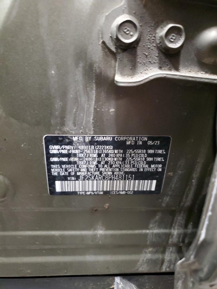 2023 Subaru Forester Touring VIN: JF2SKARC8PH481151 Lot: 48749905