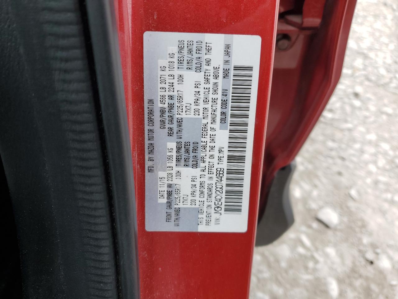 2016 Mazda Cx-5 Touring VIN: JM3KE4CY2G0744669 Lot: 50651085