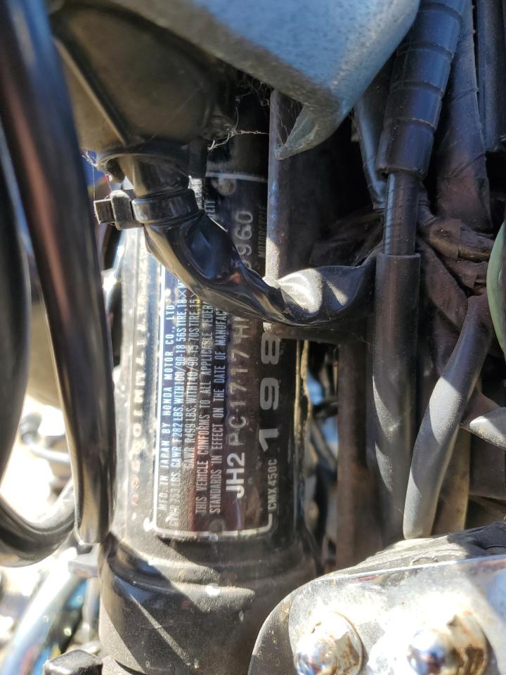 1987 Honda Cmx450 C VIN: JH2PC1717HM100960 Lot: 48211575