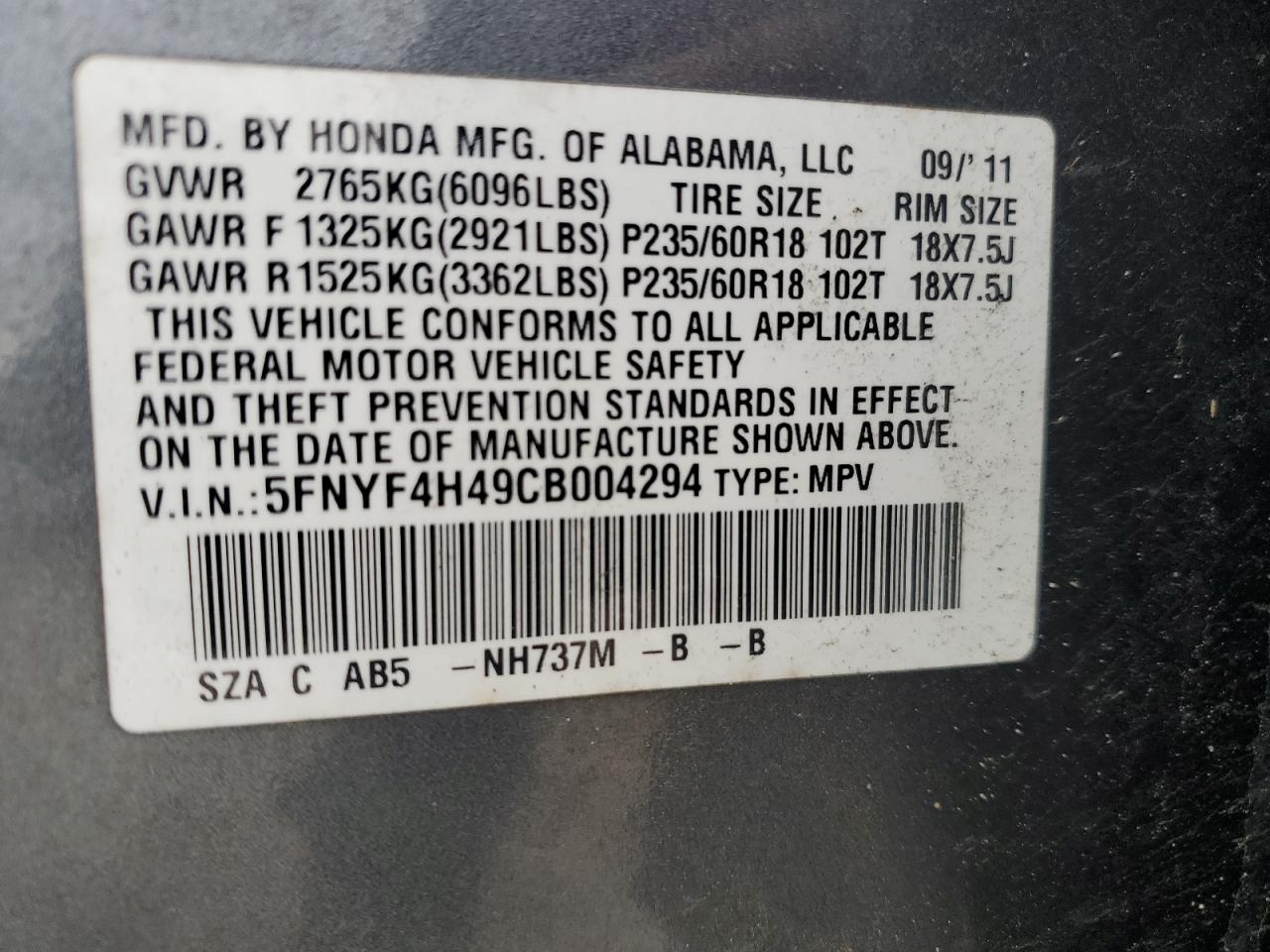 2012 Honda Pilot - Image 13