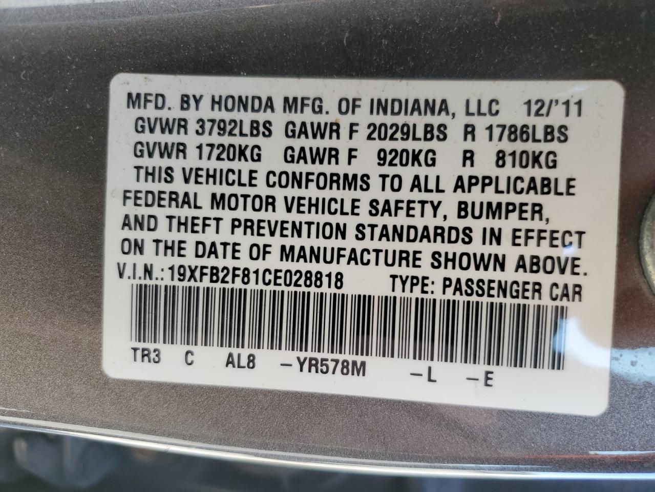 2012 Honda Civic - Image 12