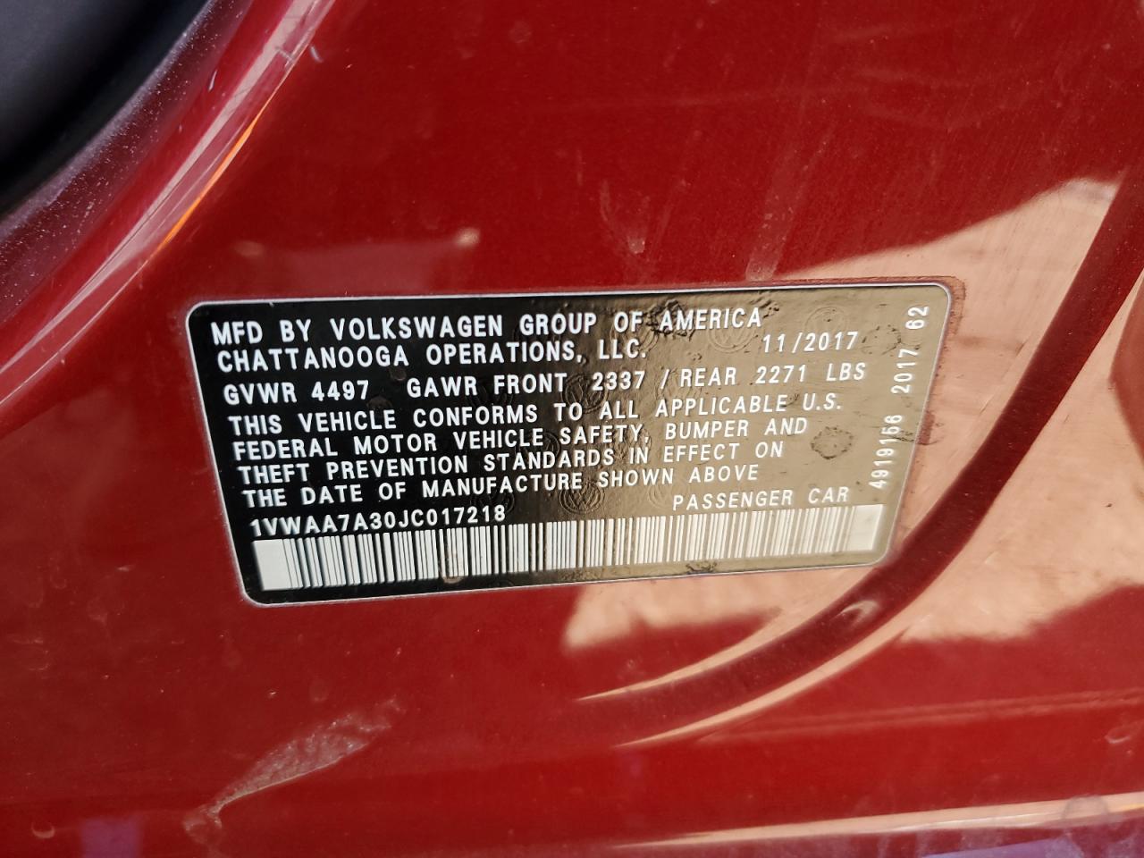 2018 Volkswagen Passat - Image 12