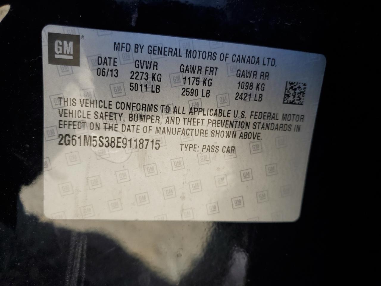 2014 Cadillac Xts Luxury Collection VIN: 2G61M5S38E9118715 Lot: 48017785