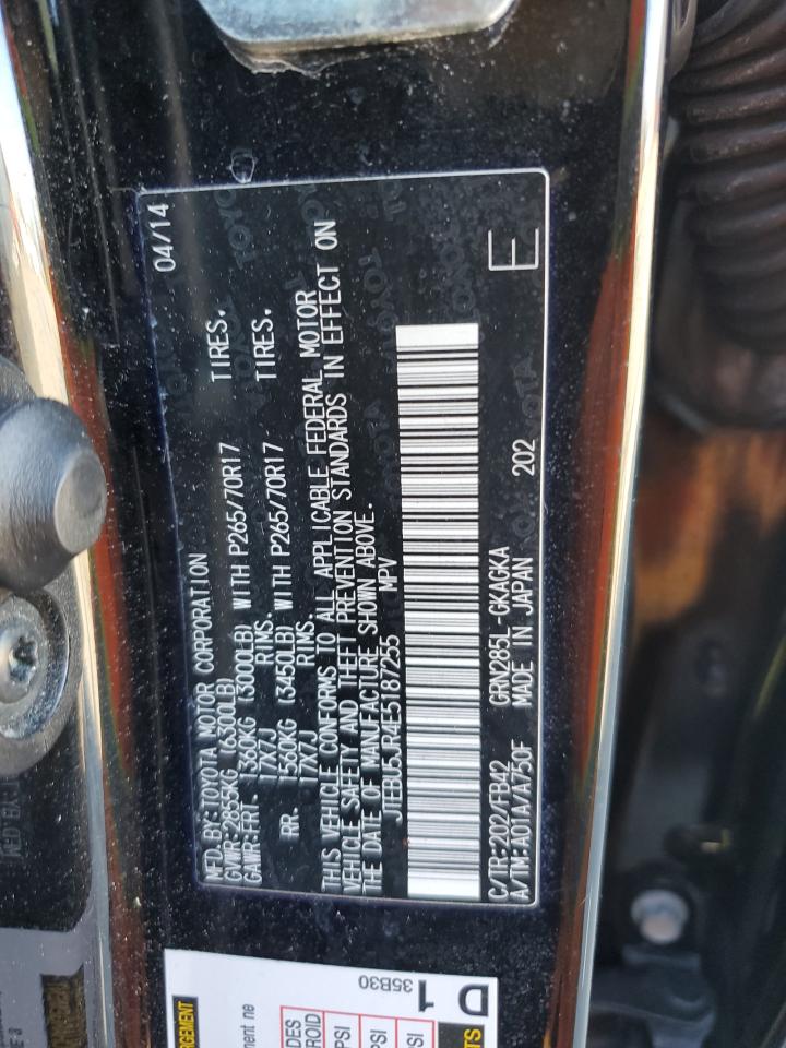 2014 Toyota 4Runner Sr5 VIN: JTEBU5JR4E5187255 Lot: 48024415