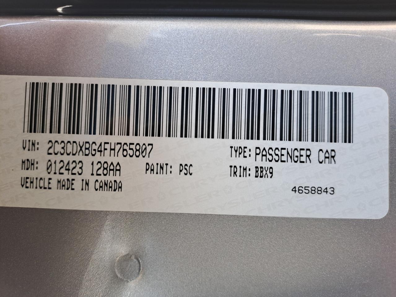 2C3CDXBG4FH765807 - 2015 Dodge Charger - #49749155