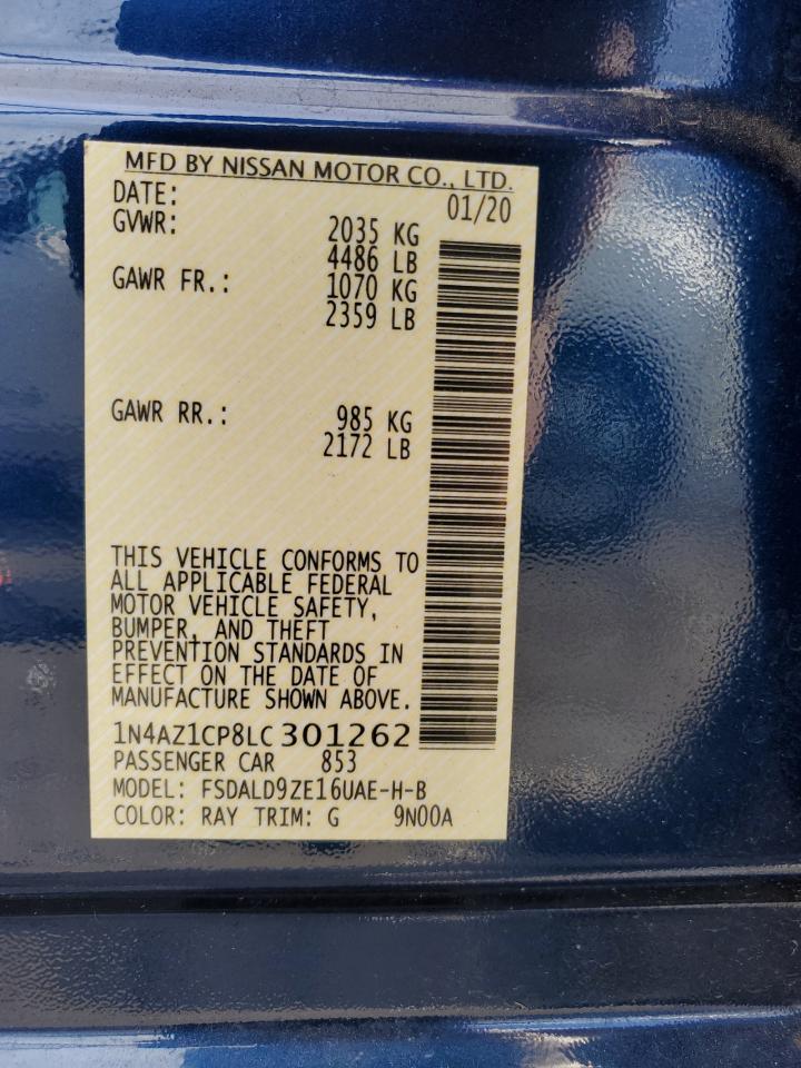 2020 Nissan Leaf Sv VIN: 1N4AZ1CP8LC301262 Lot: 49431835
