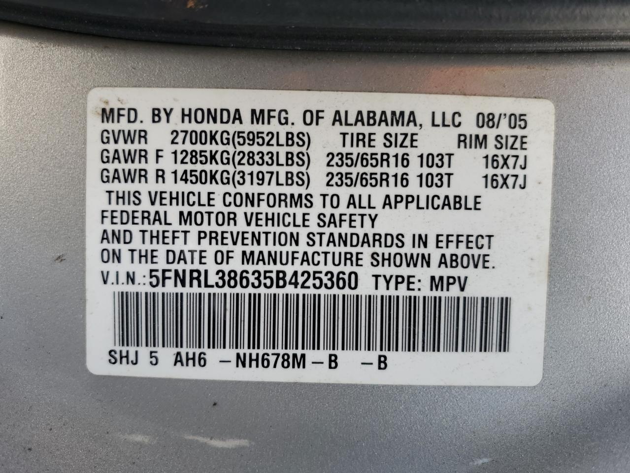 2005 Honda Odyssey - Image 13