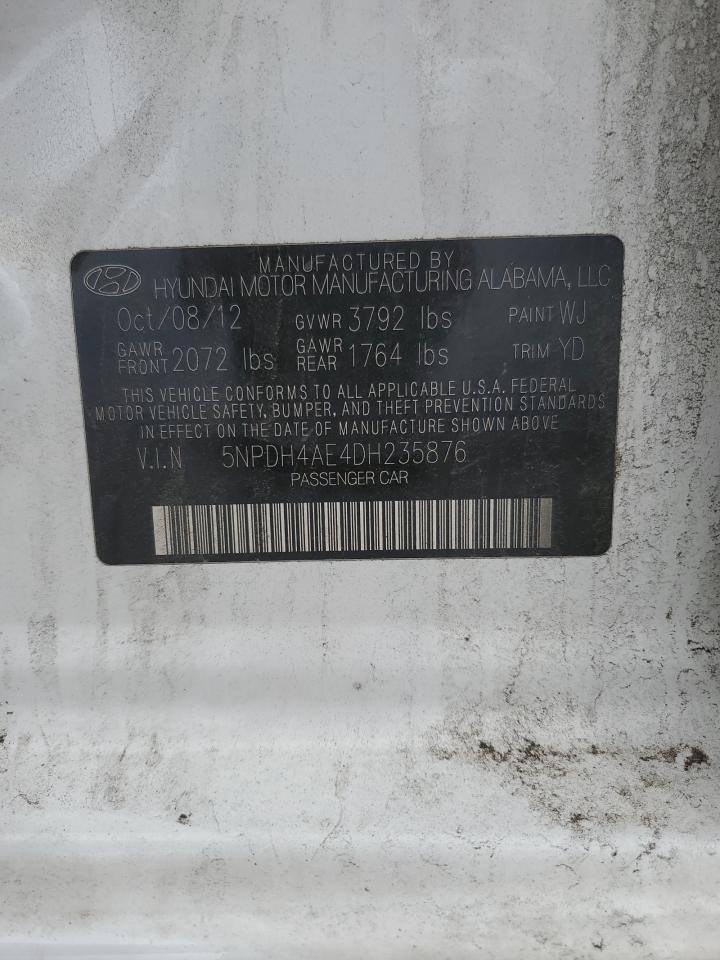 2013 Hyundai Elantra VIN: XNPDH4AE4DH235876 Lot: 49920315