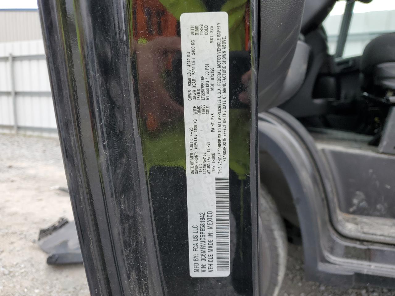 2023 Ram Promaster 3500 3500 High VIN: 3C6MRVJG5PE581942 Lot: 48199675