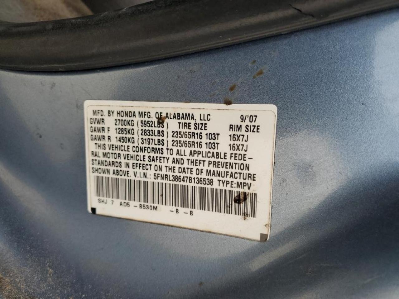 2007 Honda Odyssey - Image 15