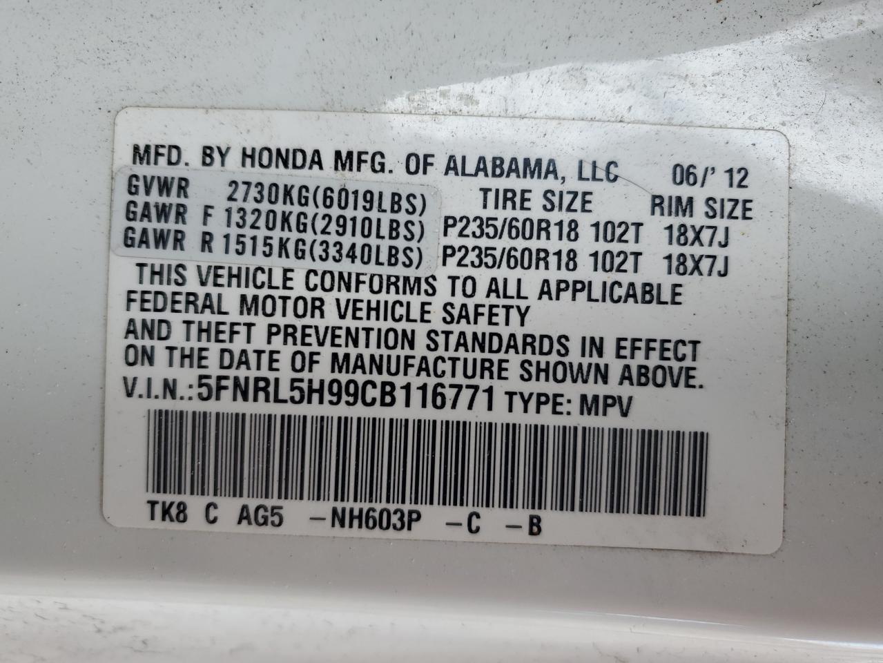 2012 Honda Odyssey - Image 15
