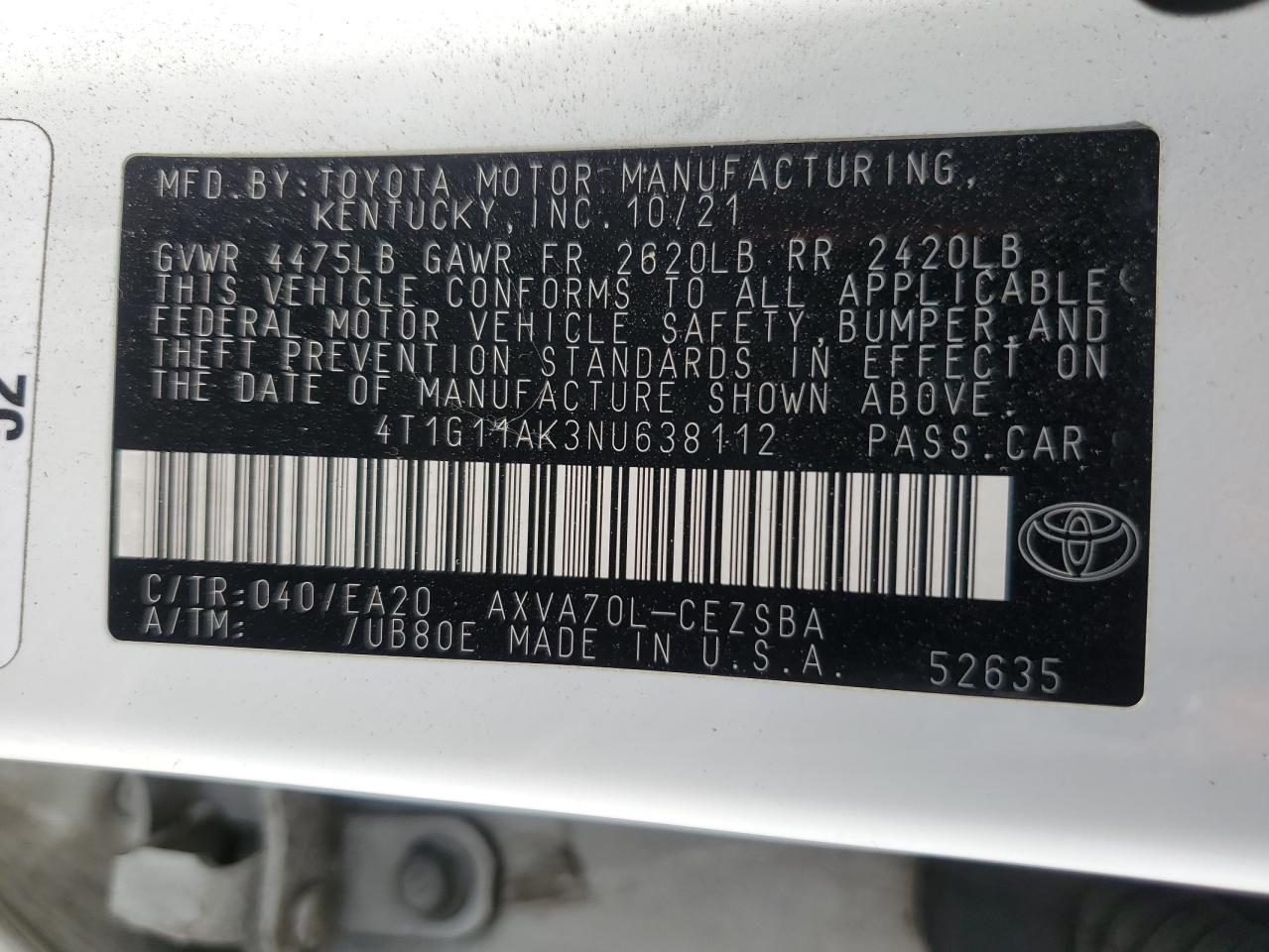2022 Toyota Camry - Image 12
