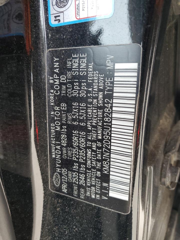 2005 Hyundai Tucson Gls VIN: KM8JN72D95U182842 Lot: 50012095