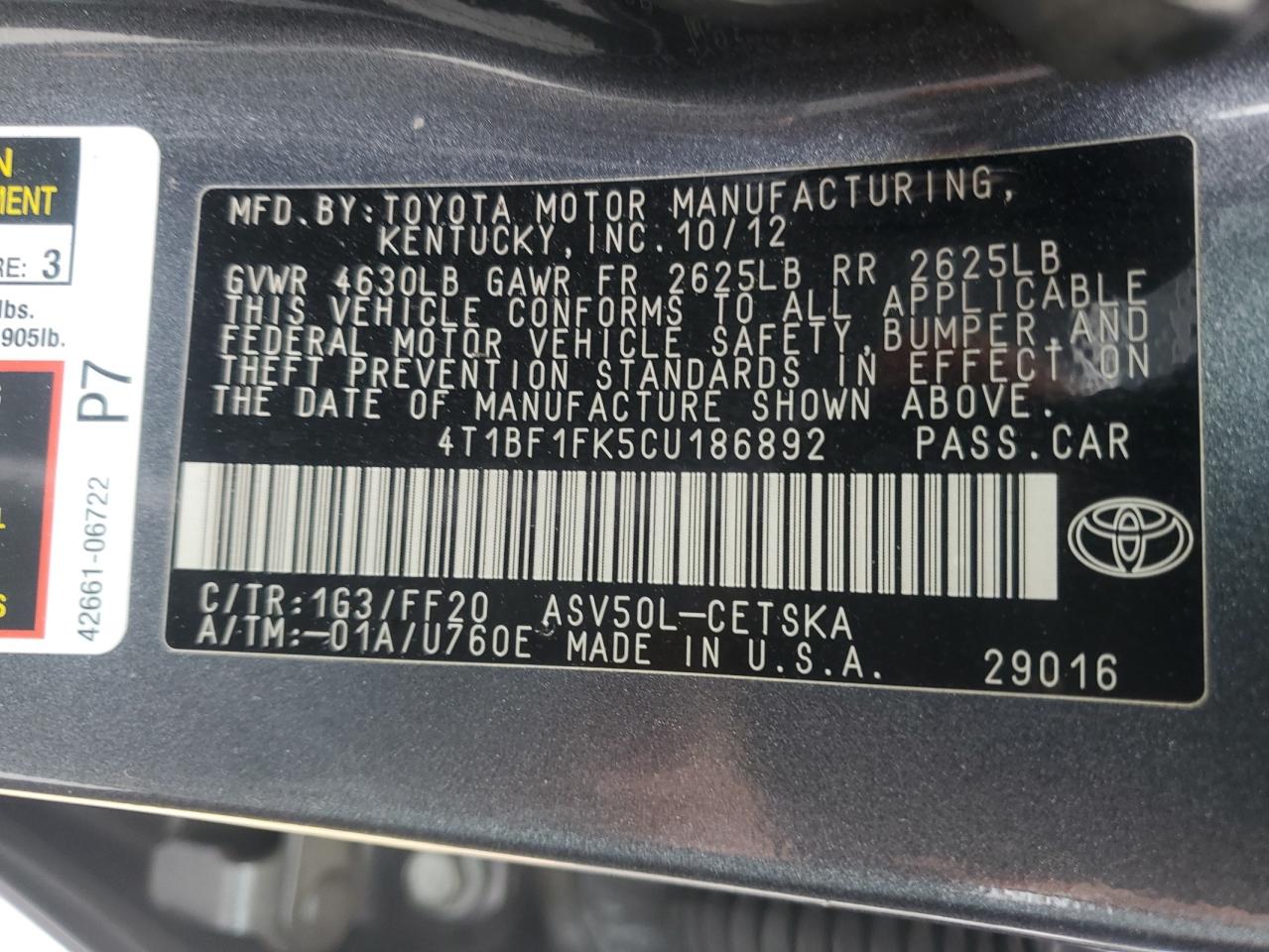 2012 Toyota Camry - Image 12