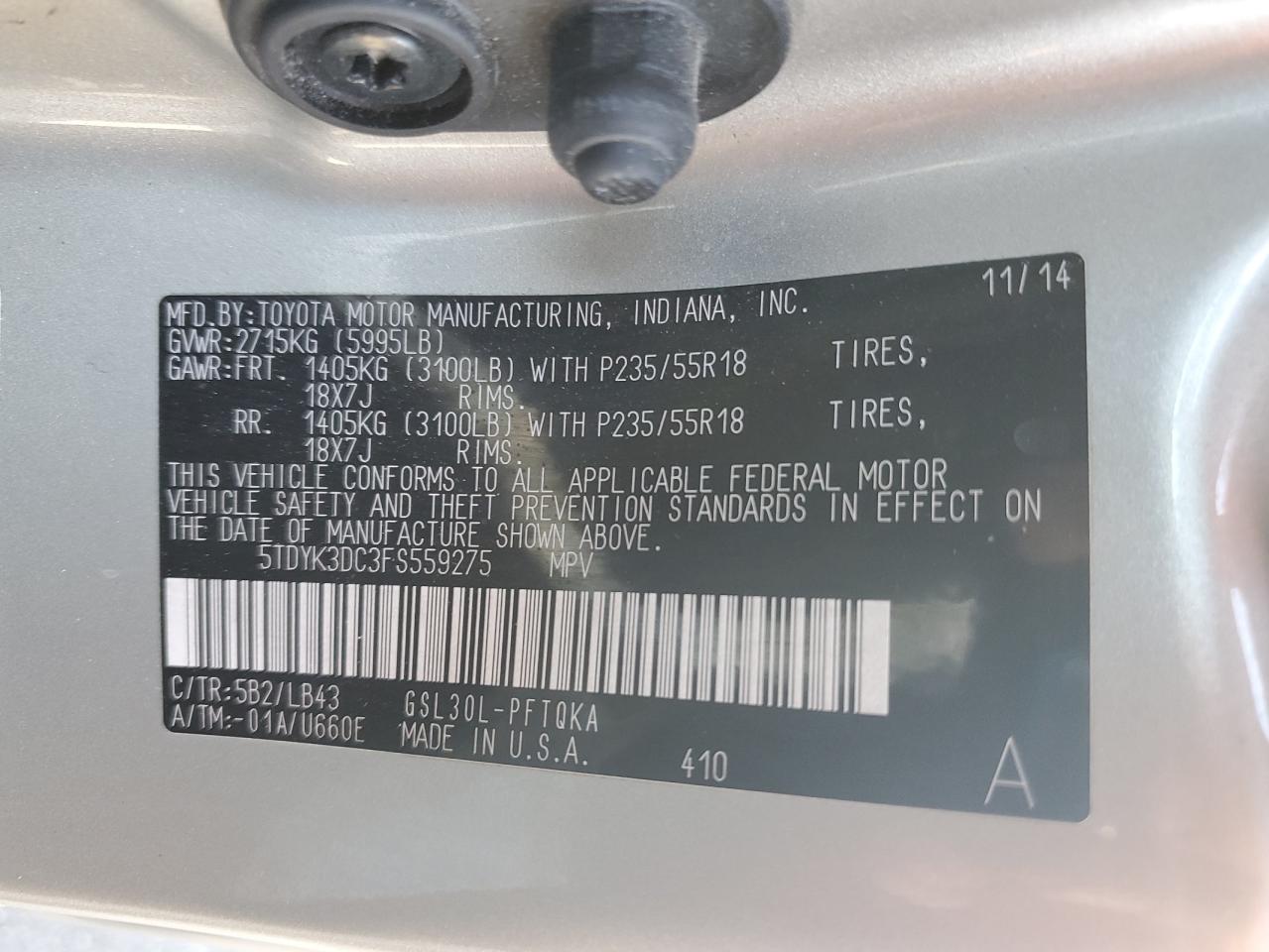 2015 Toyota Sienna - Image 12