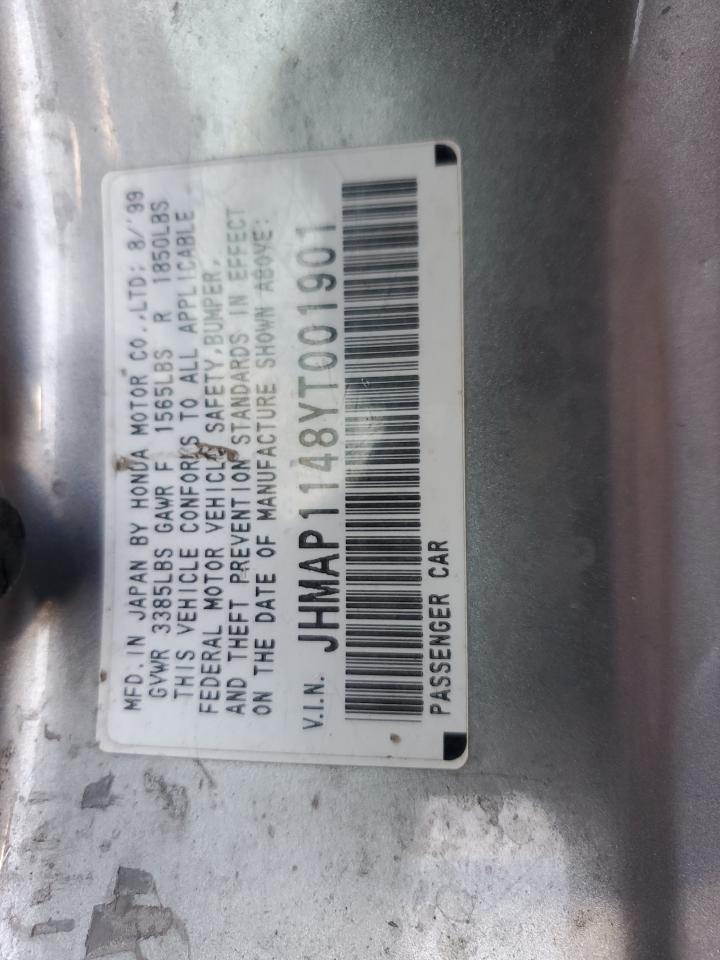 2000 Honda S2000 VIN: JHMAP1148YT001901 Lot: 50830685