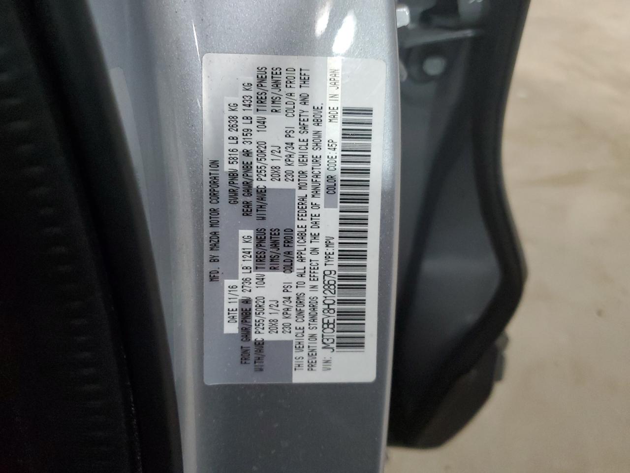 2017 Mazda Cx-9 Signature VIN: JM3TCBEY8H0128679 Lot: 47932355