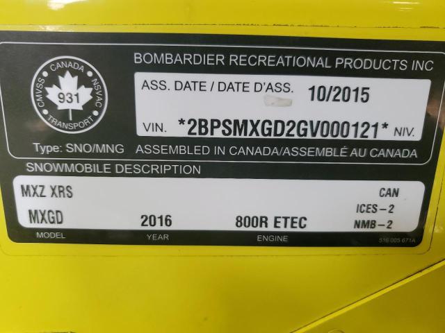 2016 SKIDOO XRS