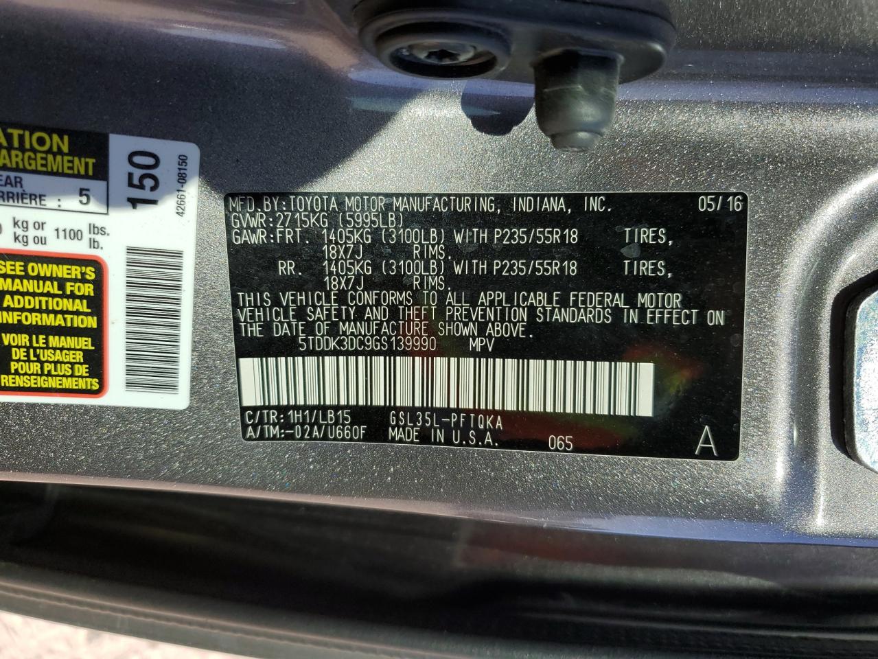 2016 Toyota Sienna - Image 13