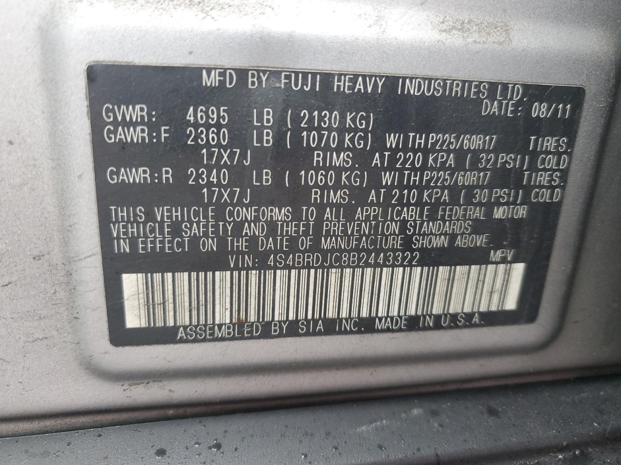 2011 Subaru Outback - Image 14