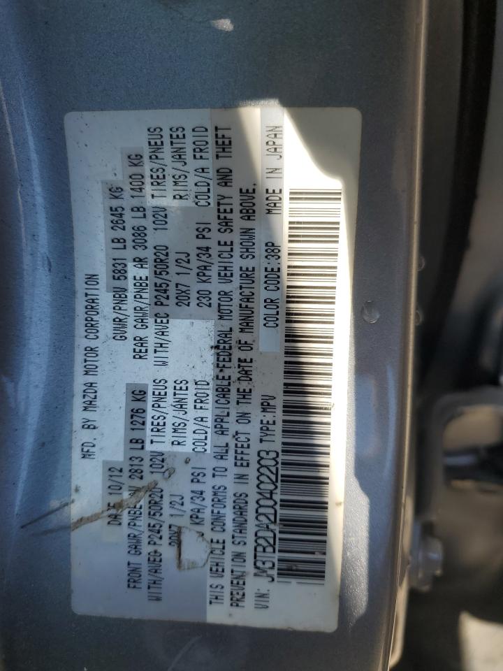 2013 Mazda Cx-9 Grand Touring VIN: JM3TB2DA2D0402203 Lot: 50577565