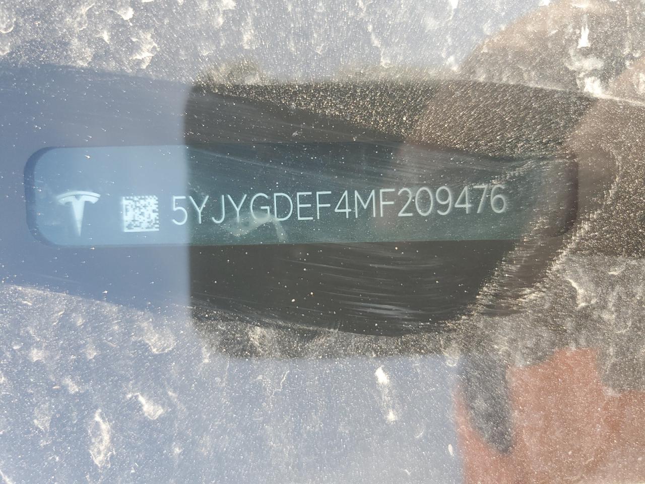 2021 Tesla Model Y VIN: 5YJYGDEF4MF209476 Lot: 49663455