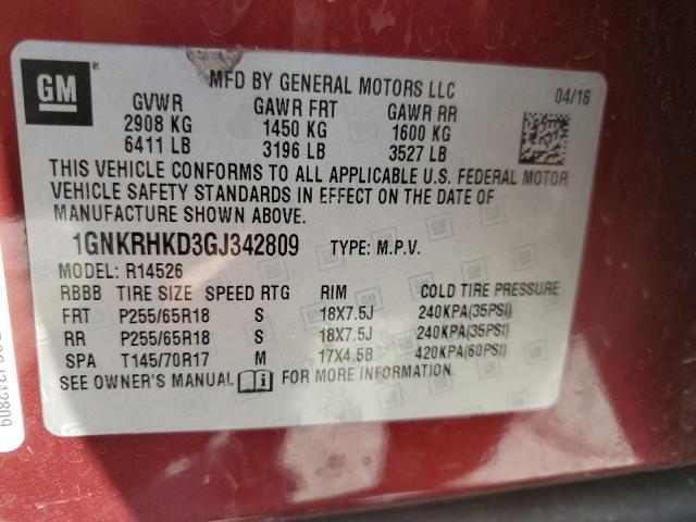 2016 CHEVROLET TRAVERSE LT