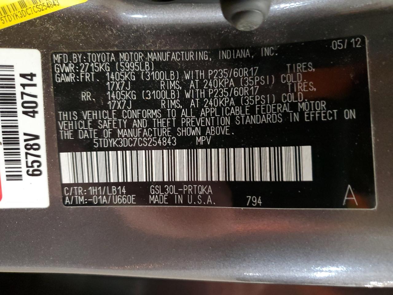 2012 Toyota Sienna - Image 13
