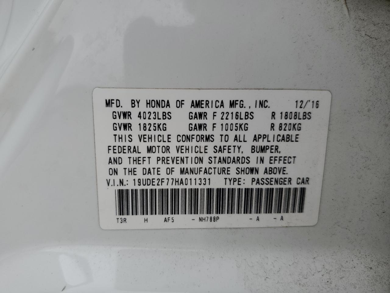 2017 Acura Ilx Premium VIN: 19UDE2F77HA011331 Lot: 45663655