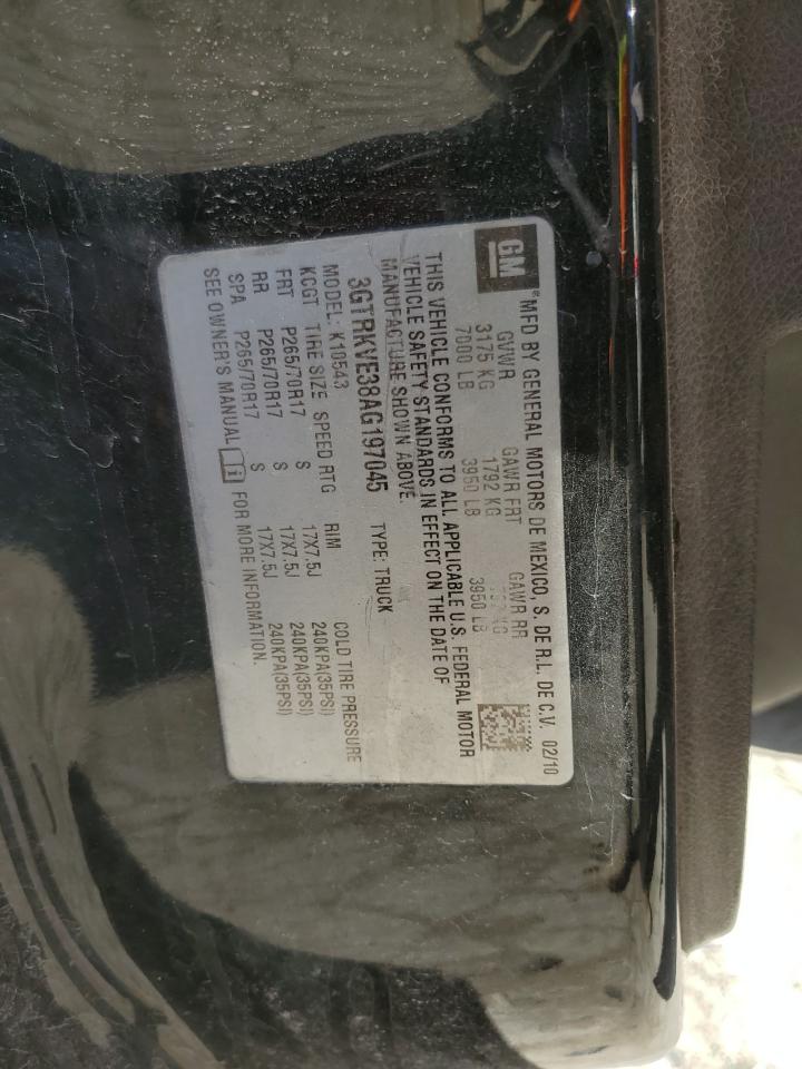 2010 GMC Sierra K1500 Sle VIN: 3GTRKVE38AG197045 Lot: 49134135